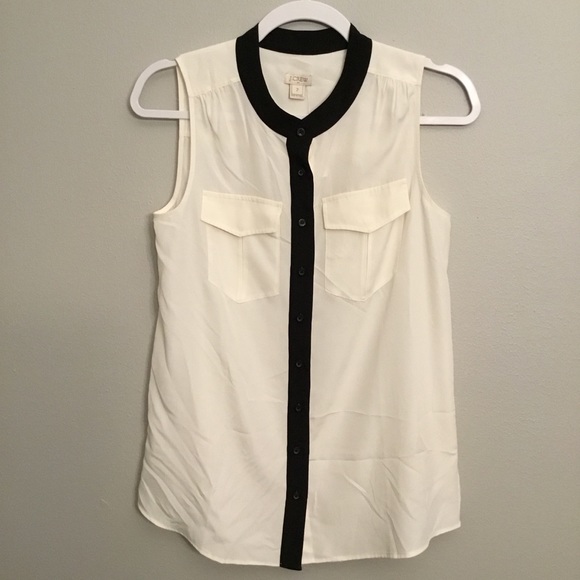 J. Crew Tops - J. CREW TIPPED DRAPED TANK TOP
